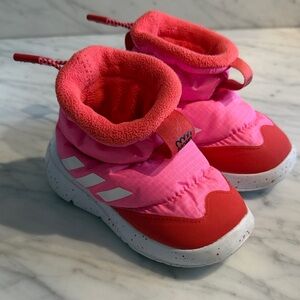 Adidas Kids Vibrant Pink and Red Boots